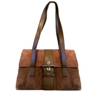 Sac à main, caramel/tan, nubuck, cuir suédé gros velours côtelé